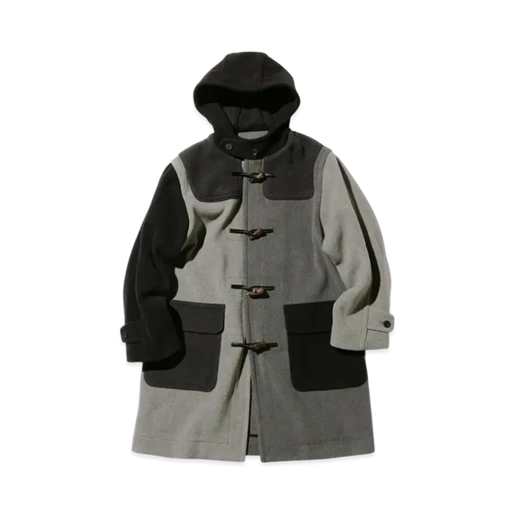 BEAMS Duffle Coat Herringbone Panel "Gray"