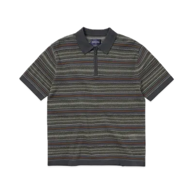 thisisneverthat Striped S/S Knit Polo "Grey"