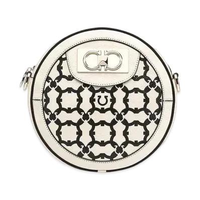 Salvatore Ferragamo Gancini Galore Cross Body "Bone/Black"