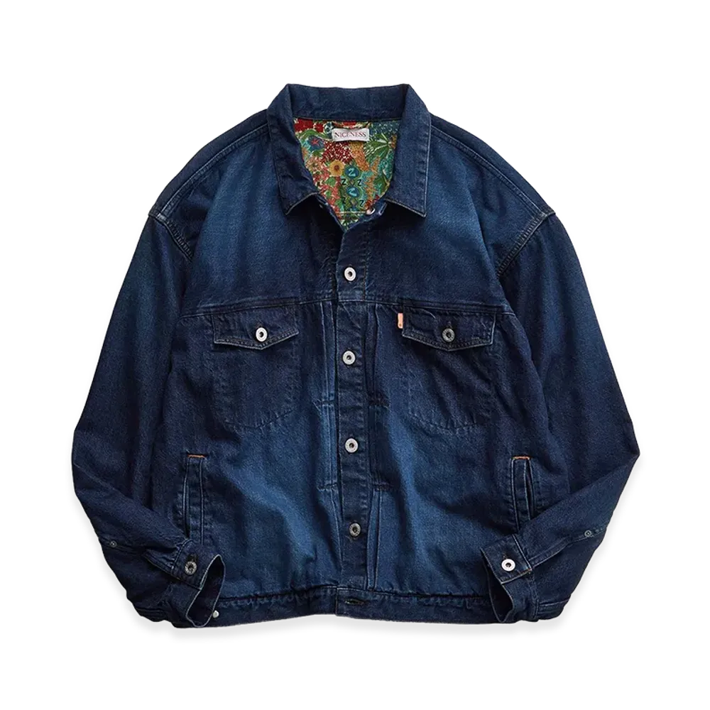 NICENESS Sterling British Trucker Denim Jacket "Indigo"
