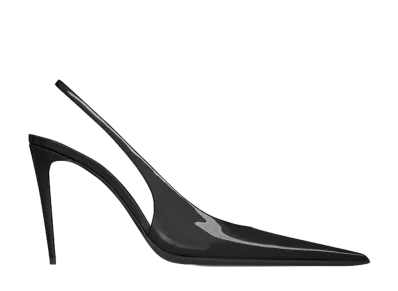 Saint Laurent Women's Guermantes Slingback Pumps in Patent Leather "Black"