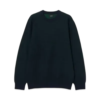 BEAMS 12 Gauge Waffle Crew Neck Knit "Navy"