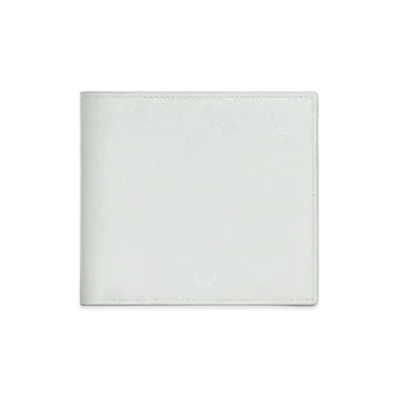 CELINE Bi-Fold Wallet With Coin In Grained Calfskin "Pale Grey"