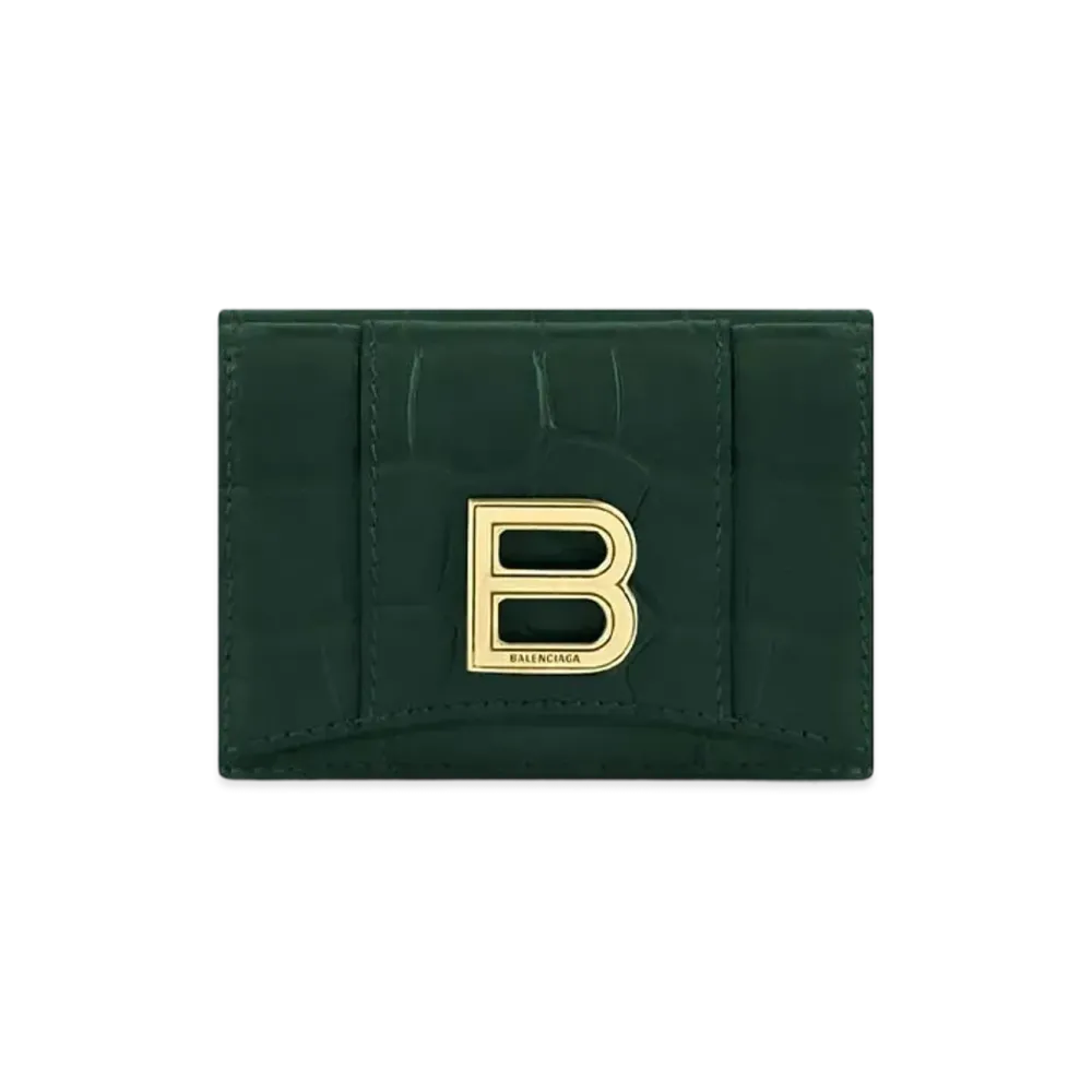 BALENCIAGA Hourglass Mini Wallet in Forest "Green"