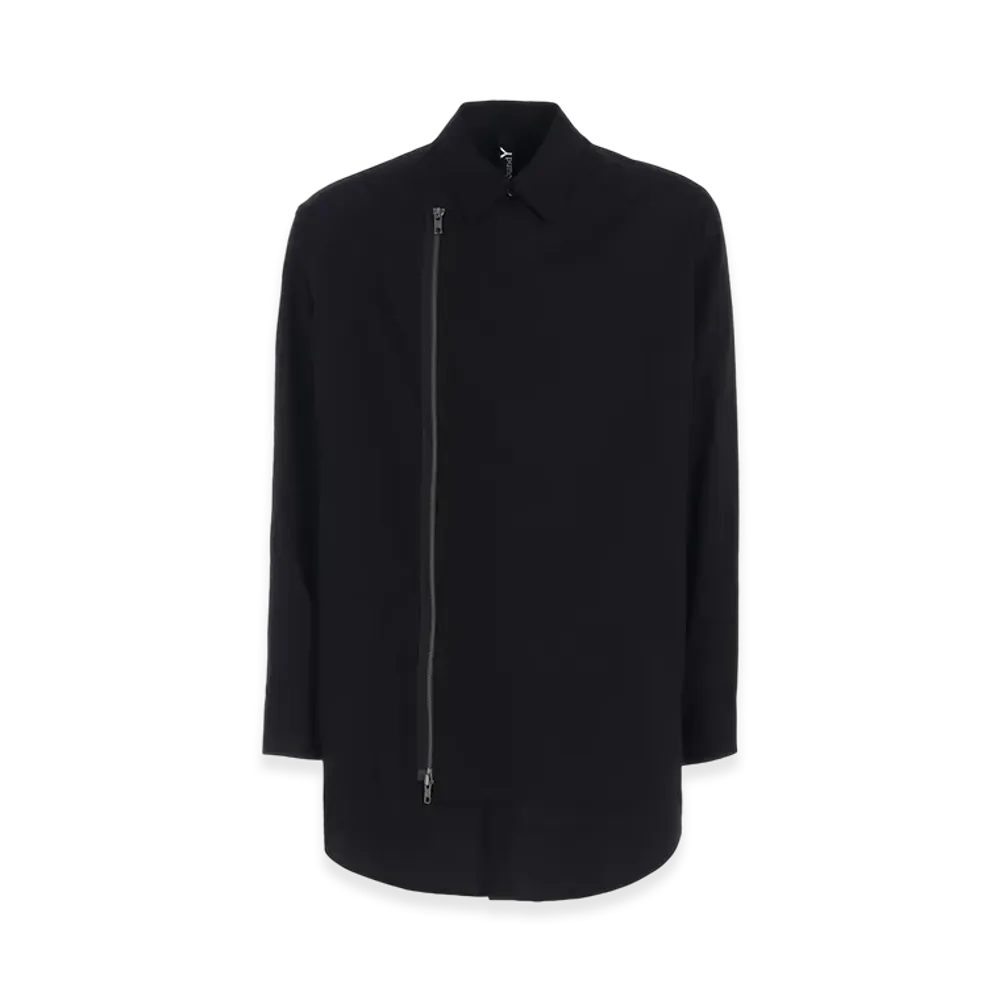 Ground Y Light Cotton Twilll Wash Onc Left Overlapping Shirt "Black"