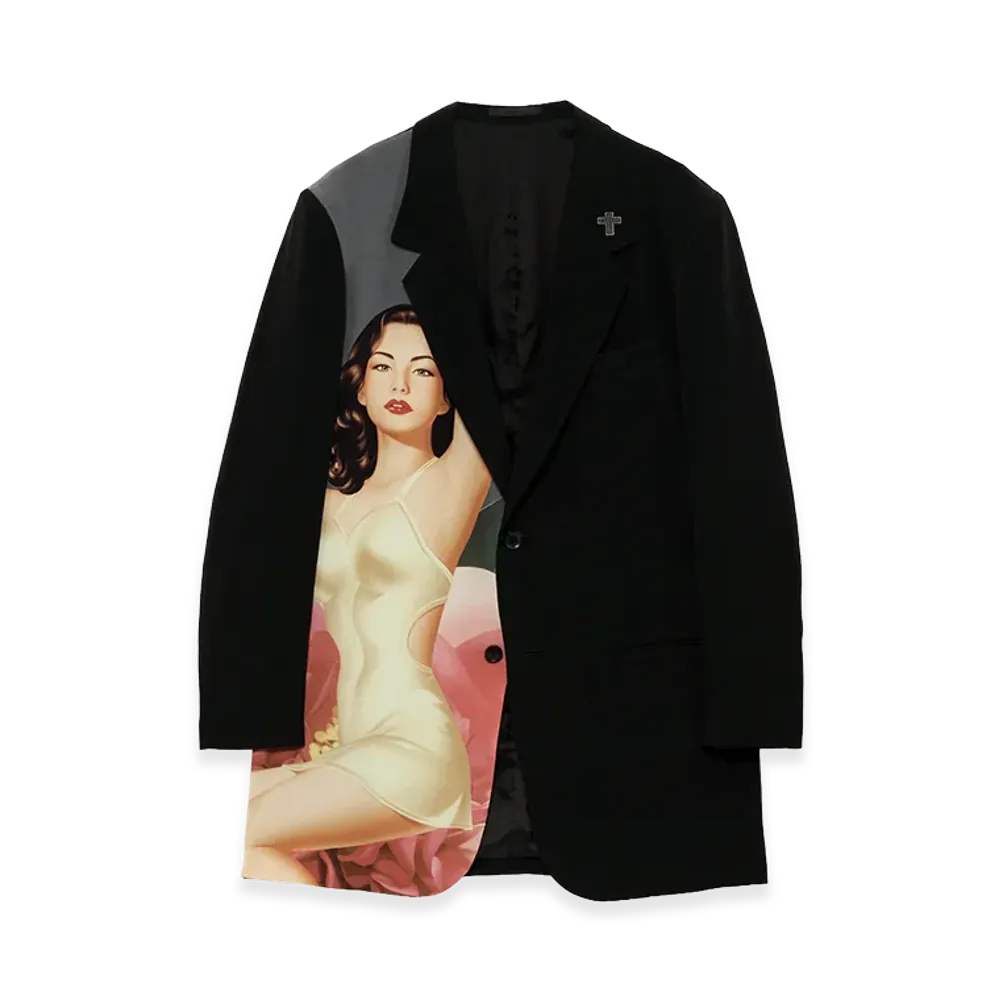 WILDSIDE YOHJI YAMAMOTO x The Weeknd Ta/Pe Crepe de Chine 2B Tailored Collar Jacket "Black"