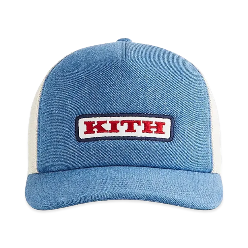 Kith Legacy Denim Nolan Trucker Hat "Mid Indigo"