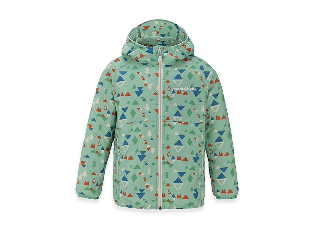 mont-bell Kid's Wind Blast Print Parka "Light Green"