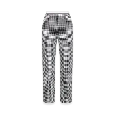 Dior Women's Straight-Cut Pants Check'n' Knit "Gray/Black"