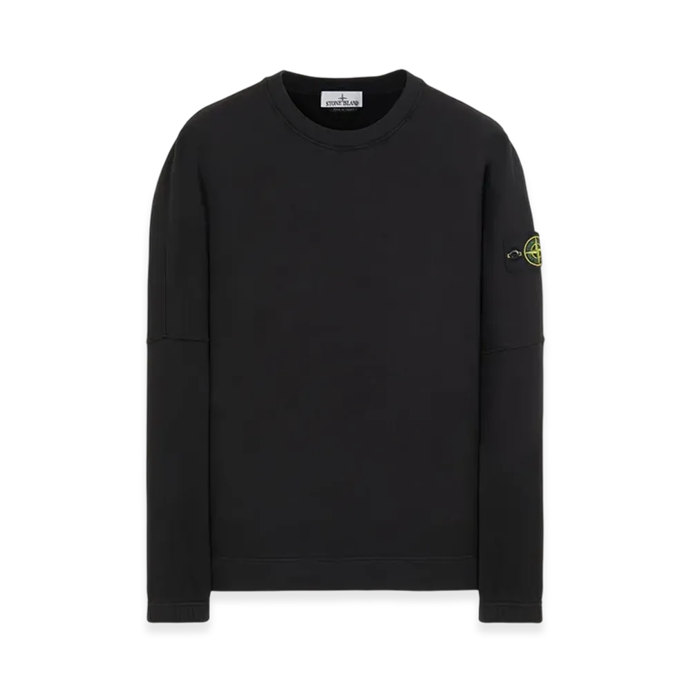 Stone Island 62020 Brushed Cotton Fleece Garment Dyed Sweatshirt - 22FW "Black"