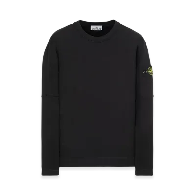 Stone Island 62020 Brushed Cotton Fleece Garment Dyed Sweatshirt - 22FW "Black"