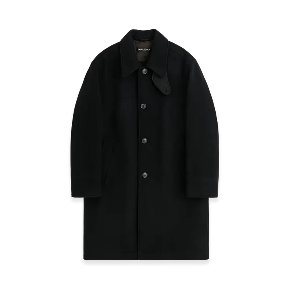 OUR LEGACY Car Coat "Black Slyly Herringbone"