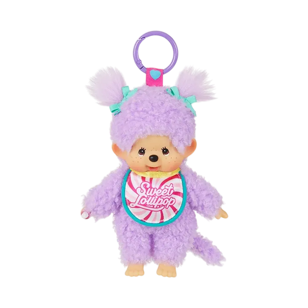 Sekiguchi Sweet Lollipop Monchhichi Keychain (Purple)