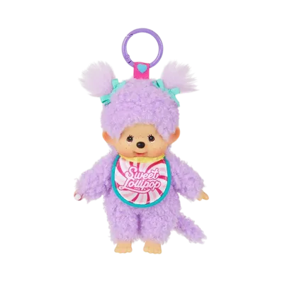 Sekiguchi Sweet Lollipop Monchhichi Keychain (Purple)