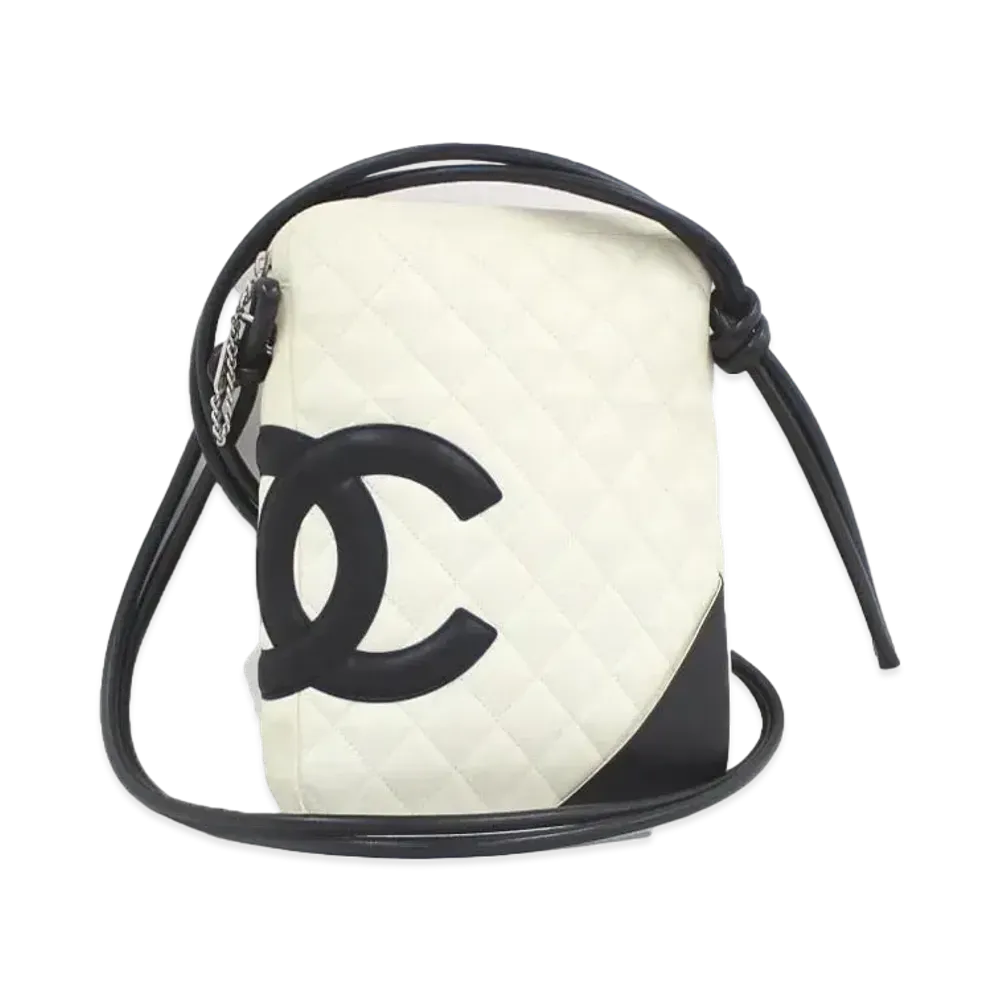 CHANEL Cambon Line Medium Pochette Crossbody Bag MM "White/Black"