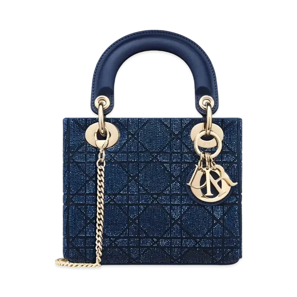 Dior Mini Lady Bag Micro Pearl "Deep Ocean Blue"