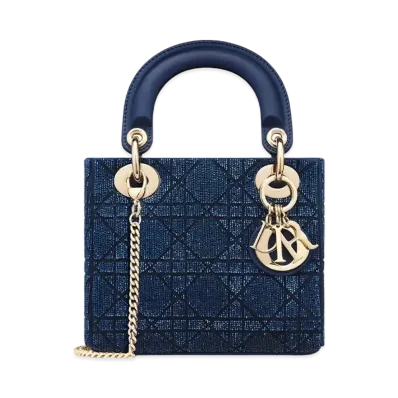 Dior Mini Lady Bag Micro Pearl "Deep Ocean Blue"