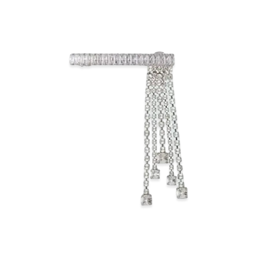 MIU MIU Charm Hair Clip "Light Gray/Crystal"