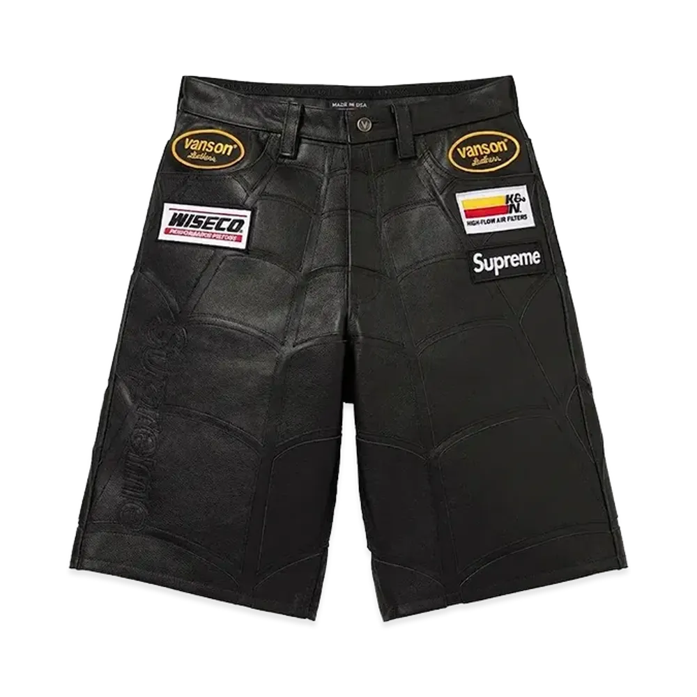 Supreme x Vanson Leathers Spider-Man Short "Black"