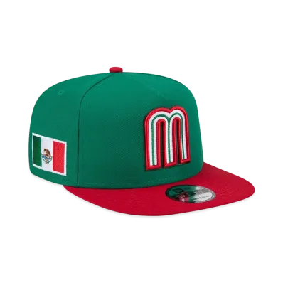 NEW ERA Mexico Baseball 2026WBC World Baseball Classic 9Fifty A-Frame Snapback Hat "Green/Red"