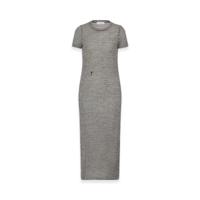 Dior Women's Regular-Fit Mid-Length Dress Houndstooth Wool Knit "Black/White"