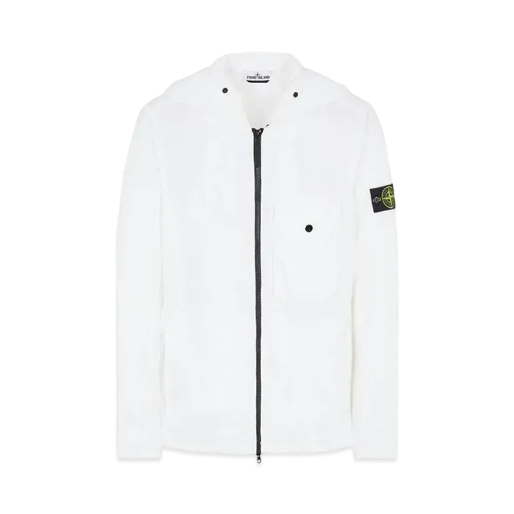 Stone Island 114WN BRUSHED COTTON CANVAS_'OLD' EFFECT "White"