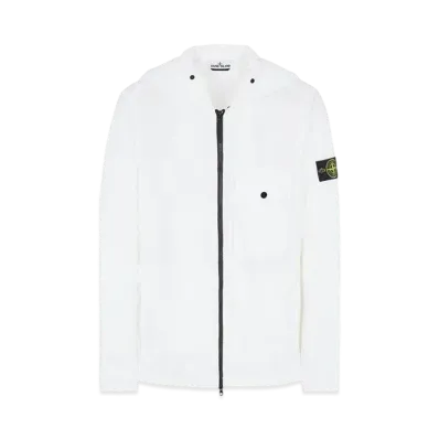 Stone Island 114WN BRUSHED COTTON CANVAS_'OLD' EFFECT "White"