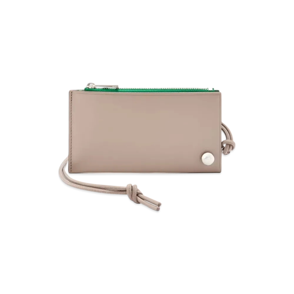 LOEWE Pebble Slider Coin Card Holder "Sand/Tropical Green"