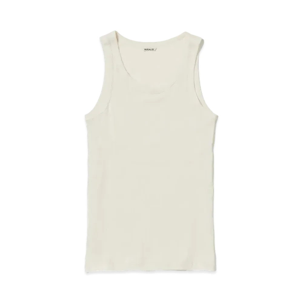 AURALEE Organic Soft Rib Tank "Ivory"