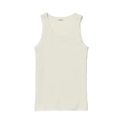 AURALEE Organic Soft Rib Tank "Ivory"