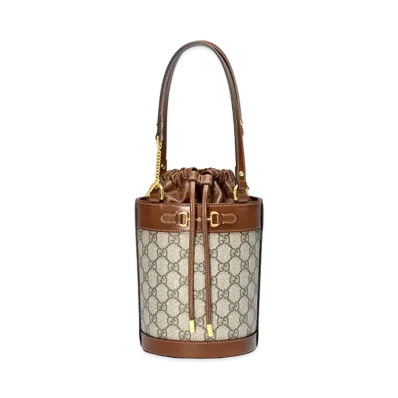 GUCCI Horsebit 1955 Small Bucket Bag "GG Supreme Canvas"