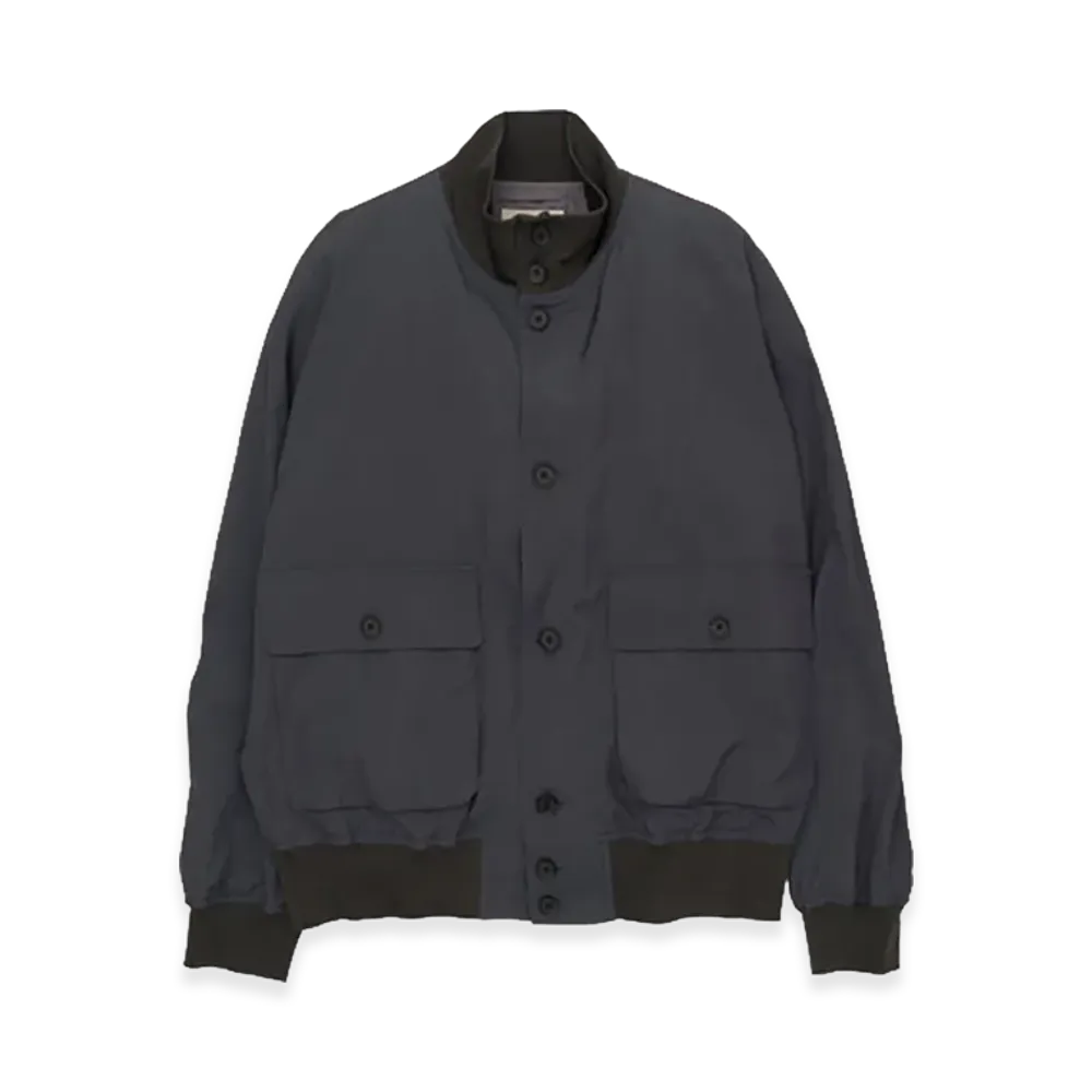 YOKE Silk Nylon Driving Blouson "Fog Navy"