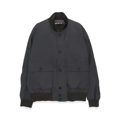 YOKE Silk Nylon Driving Blouson "Fog Navy"