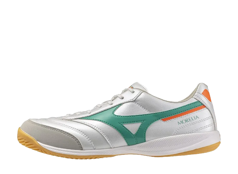 Mizuno Morelia Sala Pro In "Super White Pearl/Green"