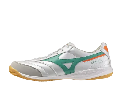 Mizuno Morelia Sala Pro In "Super White Pearl/Green"