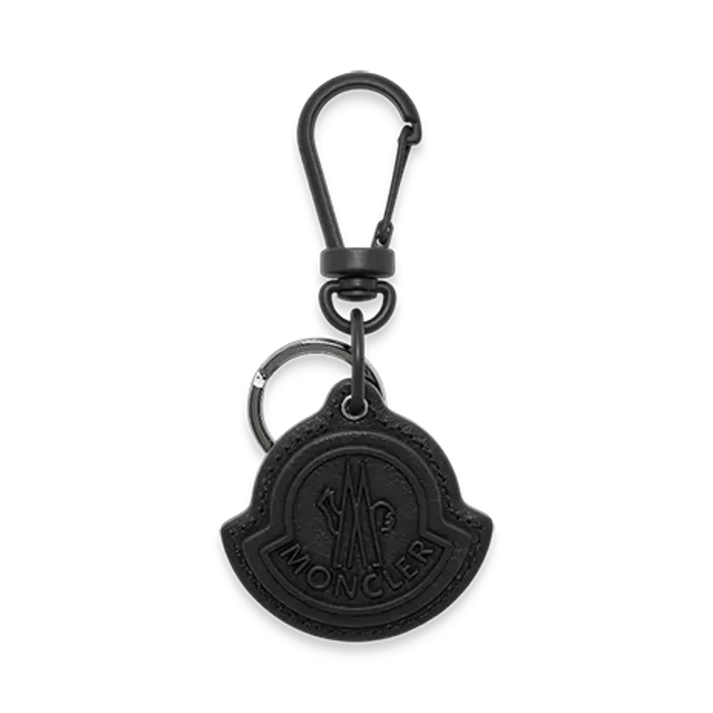 MONCLER Logo Leather Key Ring "Black"