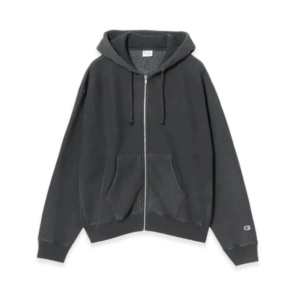 BEAMS x Champion Reverse Weave R Full Zip Parka "Off Black"
