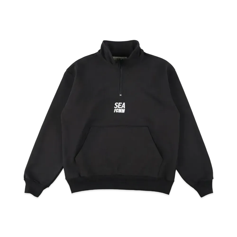 WIND AND SEA X FCMM HALF-ZIP SWEATSHIRT "Black"