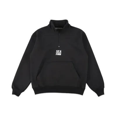 WIND AND SEA X FCMM HALF-ZIP SWEATSHIRT "Black"