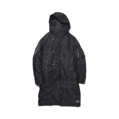 GU x UNDERCOVER Heat Padded Convertible Coat "Black"