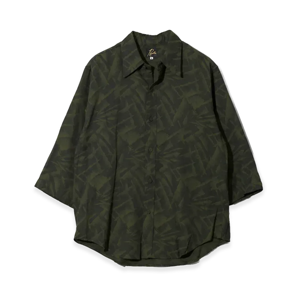 NEEDLES Half Sleeve Shirt - Abstract Jacquard "Green"