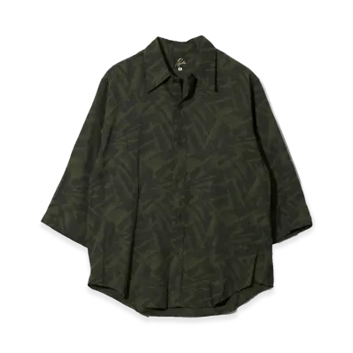 NEEDLES Half Sleeve Shirt - Abstract Jacquard "Green"