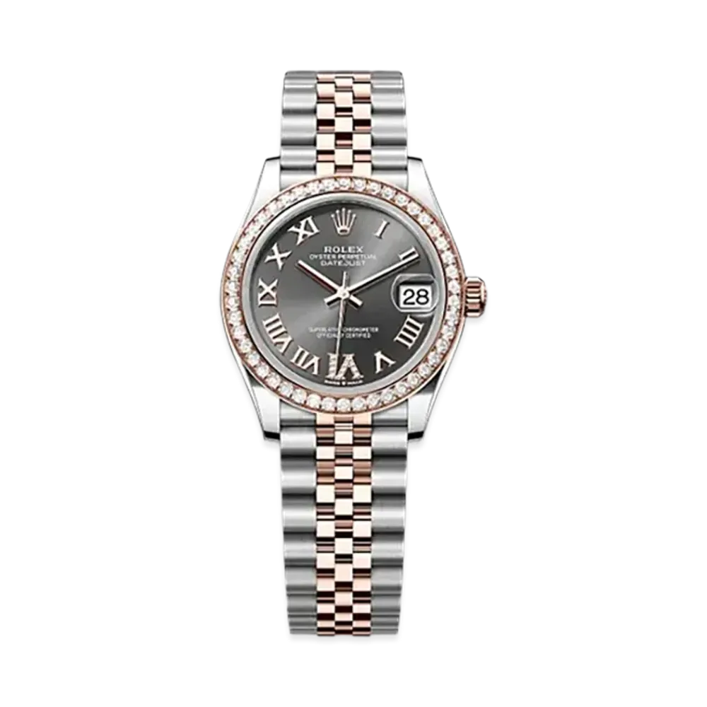 ROLEX Datejust 31mm Oystersteel & Everose Gold Diamond 278381RBR "Slate"