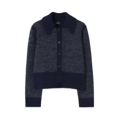 Paul Smith Women's Boucle Knit Blouson "Navy"
