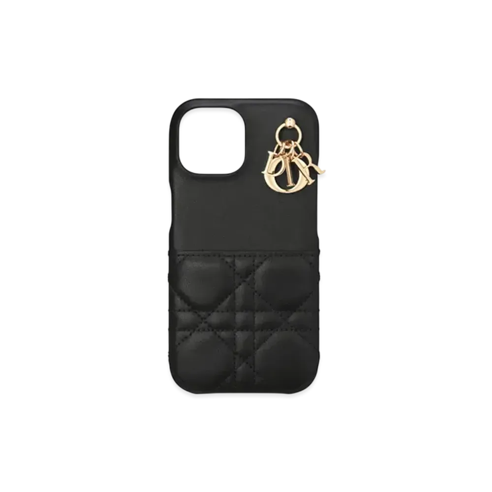 Dior Lady Dior iPhone 15 Case Cannage Lambskin "Black"
