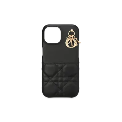 Dior Lady Dior iPhone 15 Case Cannage Lambskin "Black"