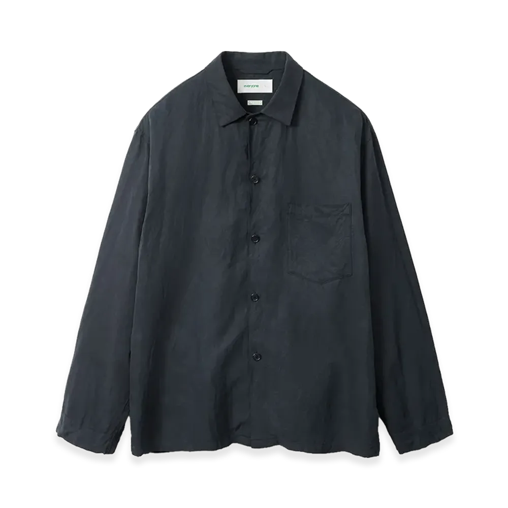everyone x A.PRESSE Silk Linen Sleeping Shirts "Black"
