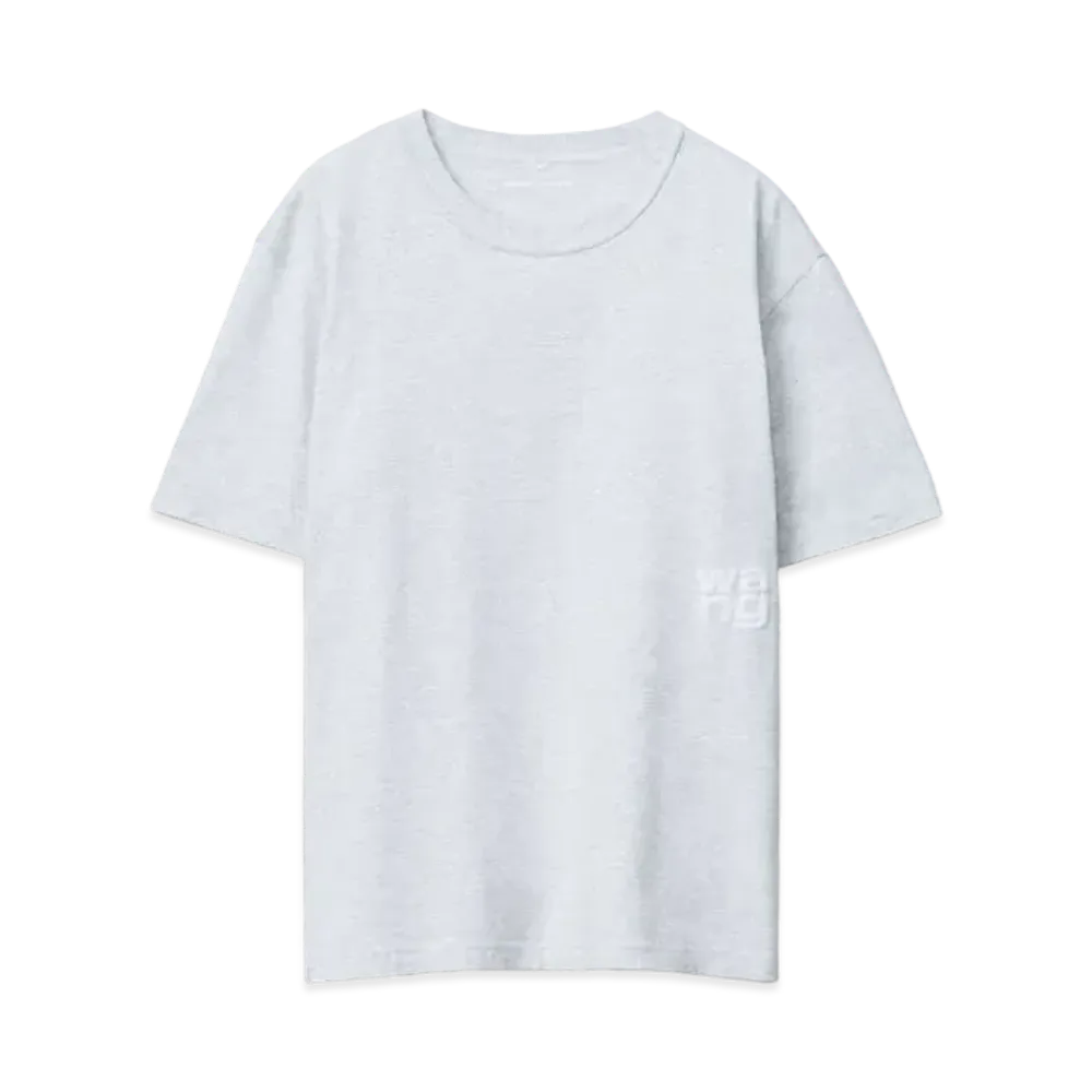 Alexander Wang Cotton Jersey Logo Short Sleeve T-Shirt "Light Heather Gray"