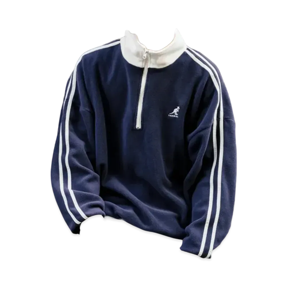 KANGOL Rocky Monroe Exclusive Micro Fleece Half Zip Sweatshirt "Navy1"