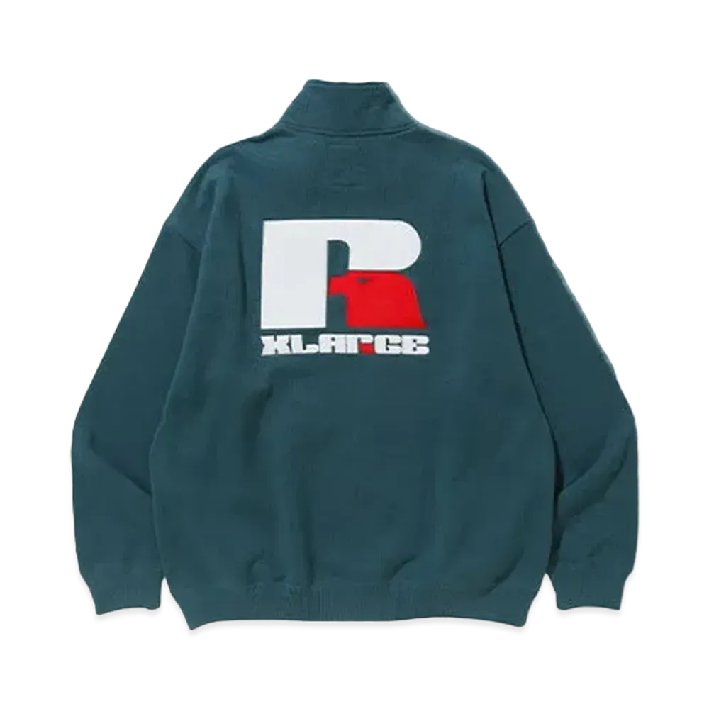 XLARGE x RUSSELL Half Zip Sweat "Green"